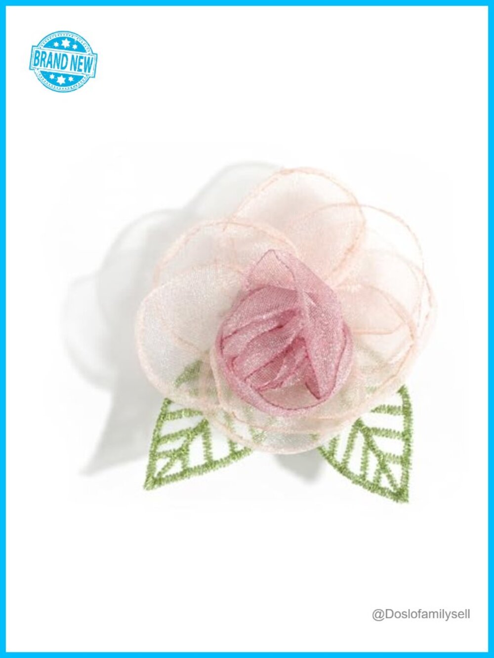 Fabric Flower Brooch Pin 2-in-1 Floral Clip for Women